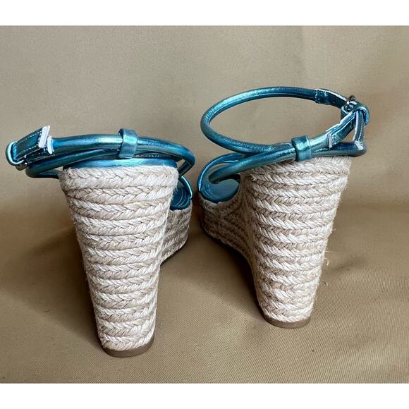 Nine West Blue Hipsta 3 Espadrille Platform Sandals 9.5 New - Picture 8 of 11